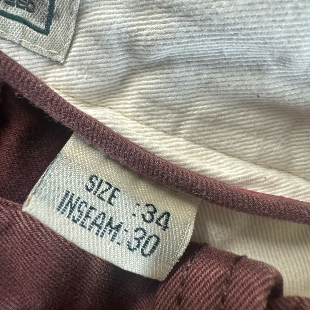 Men's L.L Bean Brown /red Pants 34/30 - Picture 3 of 4